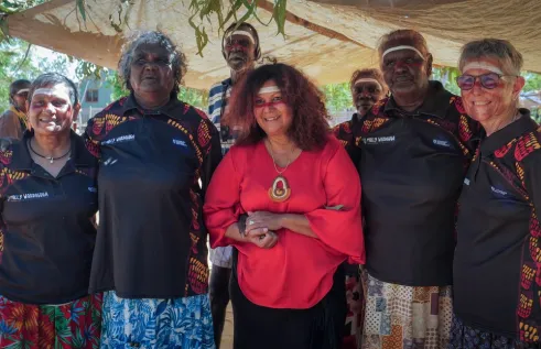Molly Wardaguga researchers and Minister Malandirri McCarthy