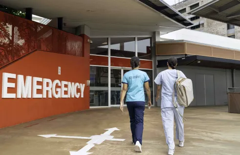 people walk into emergency department