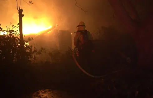 fire fighter stock image