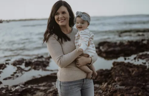 Jami-Lee Saxon and daughter Banks