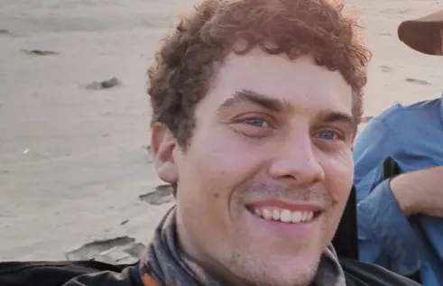 A person is in the sea beach