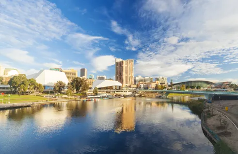 Adelaide City Centre across river