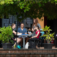 Students at Casuarina cafe