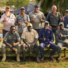 Marine rangers and trainers collaborate in the Certificate III in Fisheries Compliance run for the first time by Charles Darwin University (CDU). 