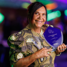 Dr Shellie Morris was awarded the Indigenous Alumnus Award and the Distinguished Alumnus Award. 