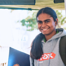 Young Aboriginal student at a CDU open day