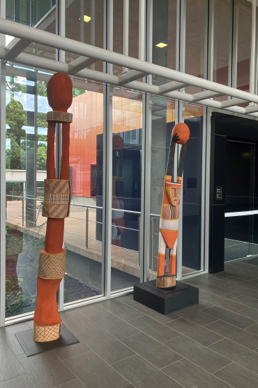 Sculptures on display at Colonnade, Chancellery, Casuarina campus