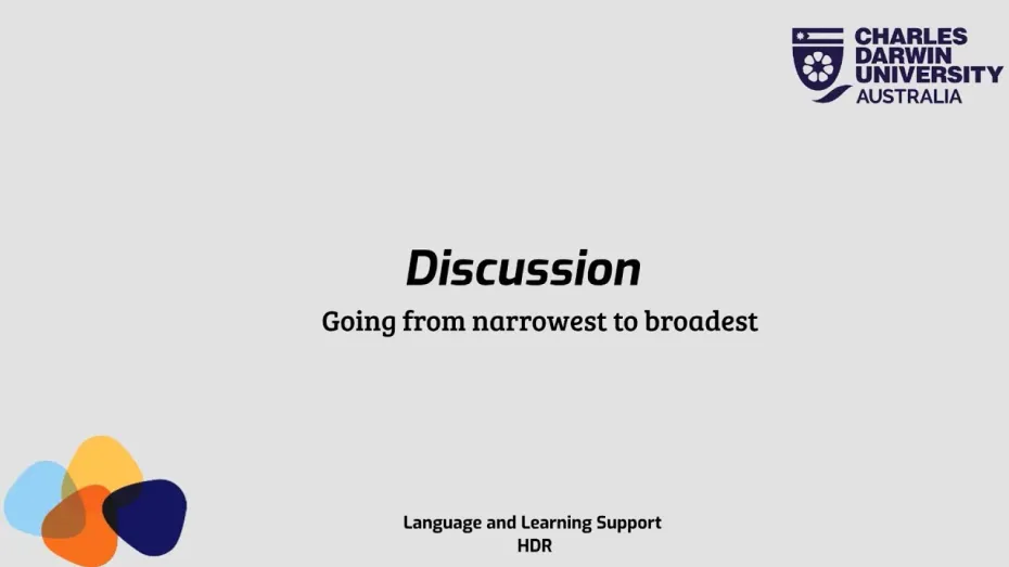 Writing a discussion section | Charles Darwin University
